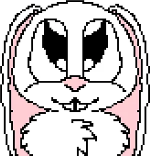 Pixelated Bunny Face Avatar PNG image