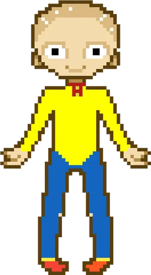 Pixelated Caillou Standing PNG image