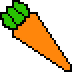 Pixelated Carrot Icon PNG image