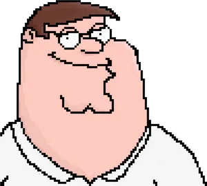 Pixelated Cartoon Character Peter Griffin PNG image