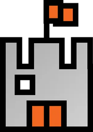 Pixelated Castle Icon PNG image