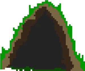 Pixelated Cave Entrance PNG image