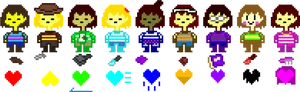 Pixelated Charactersand Souls PNG image