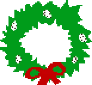 Pixelated Christmas Wreath PNG image