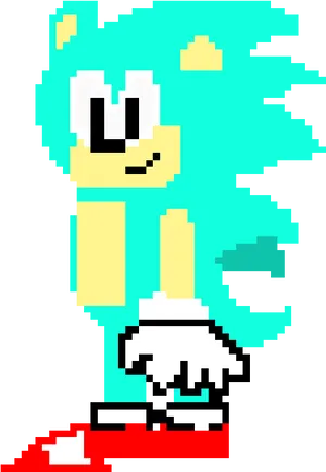 Pixelated Classic Sonic Smiling PNG image