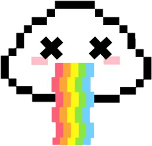 Pixelated_ Cloud_ Vomiting_ Rainbow PNG image