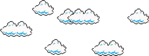 Pixelated Clouds Pattern