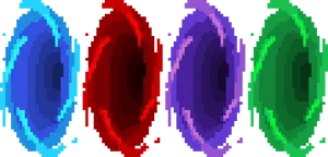 Pixelated Colorful Portals PNG image