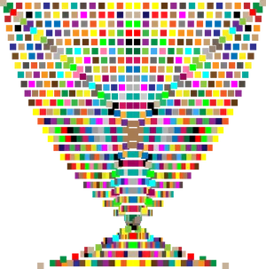 Pixelated Colorful Trophy Art PNG image
