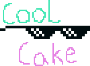 Pixelated Cool Cakewith M L G Glasses PNG image