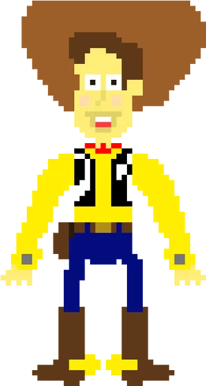 Pixelated Cowboy Character PNG image