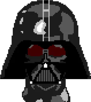 Pixelated Dark Helmet Portrait PNG image