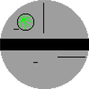 Pixelated Death Star Graphic PNG image