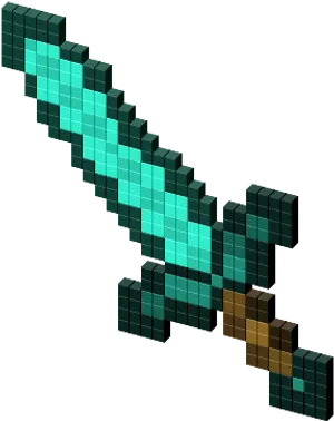 Pixelated Diamond Sword Graphic