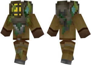 Pixelated Diver Character Model PNG image
