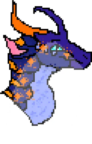 Pixelated Dragon Portrait Wings Of Fire PNG image