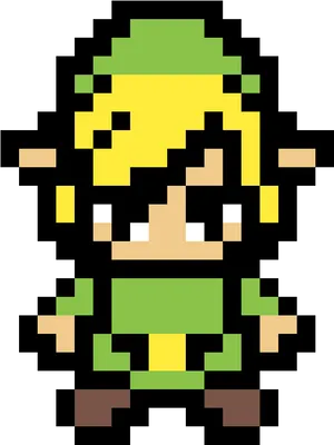 Pixelated Elf Character PNG image