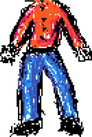 Pixelated Elvis Dance Pose PNG image