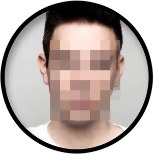 Pixelated Face Portrait PNG image