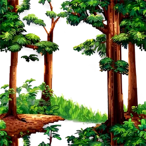 Pixelated Forest Landscape PNG 06242024