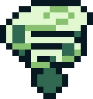 Pixelated Green Heart Graphic PNG image