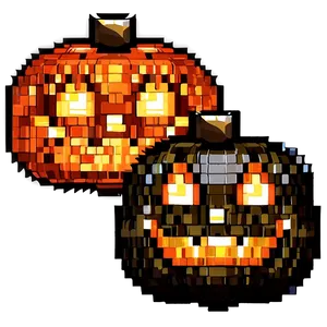 Pixelated Halloween Pumpkin PNG Scm PNG