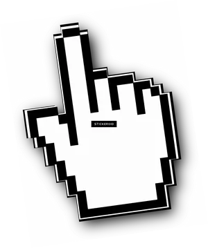 Pixelated Hand Cursor Graphic PNG image