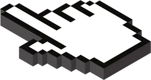 Pixelated Hand Cursor Icon PNG image