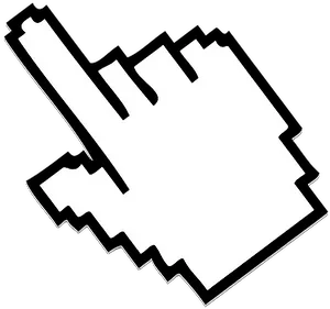 Pixelated Hand Cursor Icon PNG