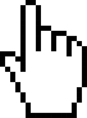 Pixelated Hand Cursor Icon PNG image