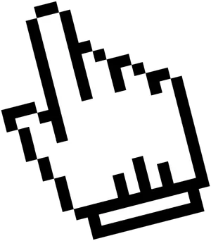 Pixelated Hand Cursor Icon PNG