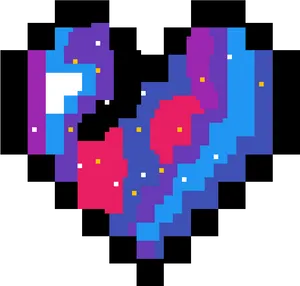 Pixelated Heart Artwork PNG image
