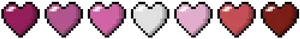 Pixelated Hearts Gradient Array PNG image