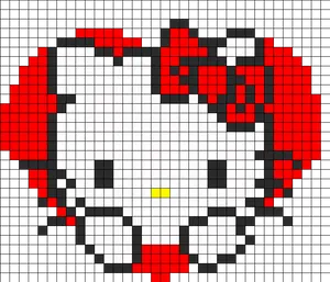 Pixelated Hello Kitty Bow PNG image