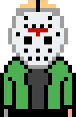 Pixelated Horror Character Jason Voorhees PNG image