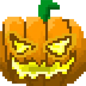 Pixelated Jack O Lantern PNG image