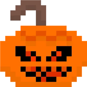 Pixelated Jack O Lantern PNG image