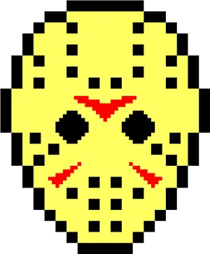 Pixelated Jason Voorhees Mask PNG image
