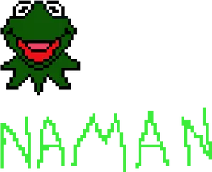 Pixelated Kermit Artwork PNG image