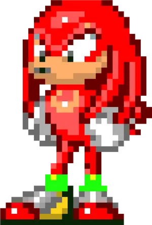 Pixelated Knuckles Standing PNG image