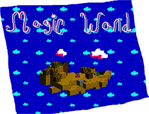 Pixelated Magic Wand Scene PNG image