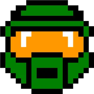 Pixelated Master Chief Icon PNG image