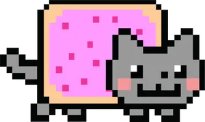 Pixelated Nyan Cat PNG image