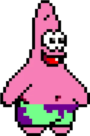 Pixelated Patrick Star PNG image