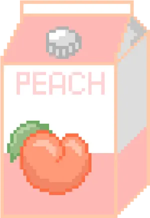 Pixelated Peach Milk Carton PNG