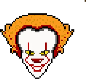 Pixelated Pennywise Portrait PNG image