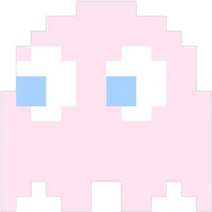 Pixelated_ Pink_ Ghost_ Pacman_ Game PNG image