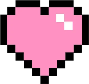 Pixelated Pink Heart PNG image