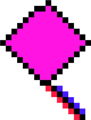 Pixelated Pink Kite PNG