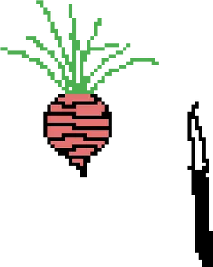 Pixelated Radish Illustration PNG image